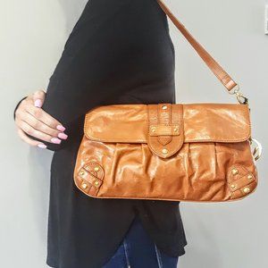 Valentino Fortuna Shoulder Bag in Tan Leather